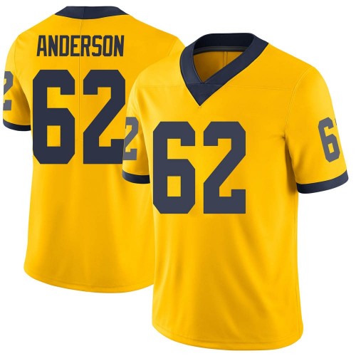 Raheem Anderson Michigan Wolverines Youth NCAA #62 Maize Limited Brand Jordan College Stitched Football Jersey MOK8354EV